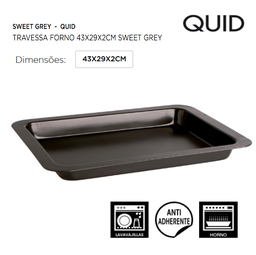 [107.690.7559008] Travessa Forno 43X29X2Cm Sweet Grey  Quid                   