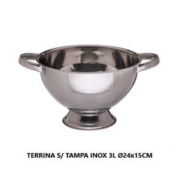 [107.0433651154] Terrina S/ Tampa Inox 3Lts Ø24X15Cm                         
