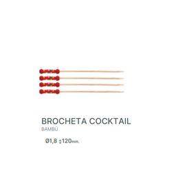 [107.875.1010129] Palito Bambu Cockteil Vermelho Ø1,8X120Mm Pack De 200 Unid. 