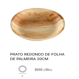 [107.875.1010767] Prato Redondo Folha De Palma Ø200X30Mm Pack 25 Unid.        