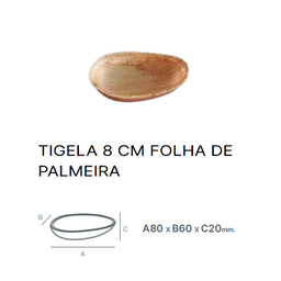 [107.875.1010242] Tigela Oval Folha De Palma 80X60X20Mm Pack 30 Unid.         