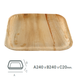 [107.875.1010220] Prato Quadrado Folha De Palma 250X250X20Mm Pack 25 Unid.    