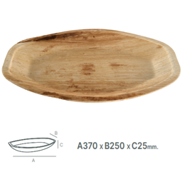 [107.875.1010218] Travessa Oval Folha De Palma 370X250X25Mm Pack 25 Unid.     