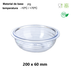 [107.787.21610] Saladeira Transparente Em Ps  Bpa Free  200X60Mm Denox      