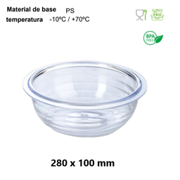 [107.787.21620] Saladeira Transparente Em Ps  Bpa Free  280X100Mm Denox     