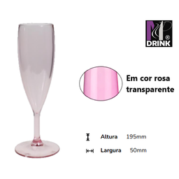 [107.673.004.0871] Calice Espumante Cor Rosa Transparente 16Cl  Policarbonato  