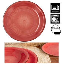 [107.690.5424901] Prato Raso 27Cm Coral Vita Ceramica Grés Qd                 