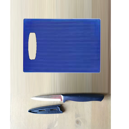 [107.873.UT16A] Set Cozinha Azul-Faca Descascar 10Cm+Tábua 18X27X0,3Cm      