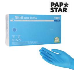 [107.881.93052] Luvas Nitrilo Sem Pó Talco Azul Blue Extra Medida M 100 Unid