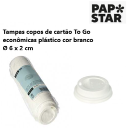 [107.881.90311] 50 Tampa Para Copo To Go Redondo Ø 6X2Cm Branco             