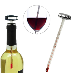 [107.873.SX11813] Termometro Em Vidro Para Vinho 13Cm Allegro Wine Tools      