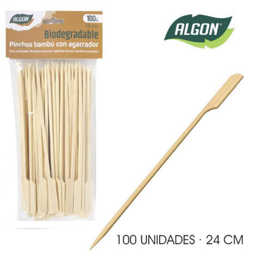 [880.BA01019176555] Espeto De Bambu Com Agarrador 24Cm 100 Unid. Algon          