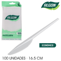 [880.BA01054275164] Pack De 100 Facas Plastico Reutilizável 16,5Cm Algon        