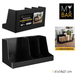 [880.BQ01017277665] Organizador De Bar C/3 Divisões 41X18X21Cm Mybar            