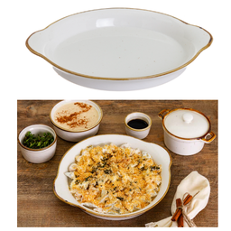 [107.0232407076] Frigideira C/ Asas Porcelana Canela 50Cl 22X3Cm             