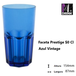 [107.673.004.0894] Copo Faceta Prestige 50Cl Azul Vintage  Policarbonato       