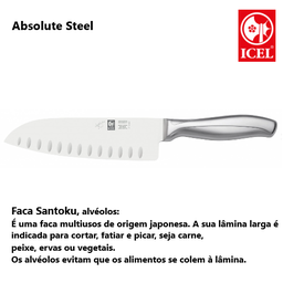 [107.251.AS85.17] Faca Santoku, Alvéolos 170Mm Absolute Steel  Icel           