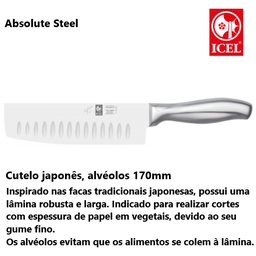 [107.251.AS86.17] Cutelo Japonês, Alvéolos 170Mm Absolute Steel  Icel         