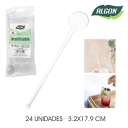 [880.BA01054276805] Agitador Bebidas Plastico Transp.Algony 24 Unid Algon       