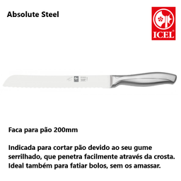[107.251.AS09.20] Faca Para Pão 200Mm  Absolute Steel  Icel                   
