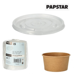 [107.881.89673] 25 Tampas P/Terrina De Sopa Redonda Em Pp Ø9,8X1Cm Papstar  