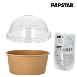 [107.881.37248] 25 Tampas Dome Pet Redondas P/Taça Sopa Ø9,8X4Cm Papstar    