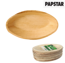 [107.881.85504] 25 Pratos Folha De Palmeira Oval 18X11,5X3Cm  Papstar       