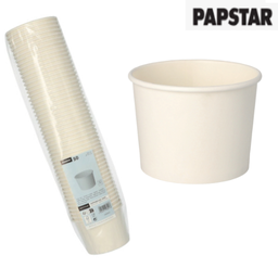 [107.881.85372] 50 Tigelas De Cartão Redondas Brancas 350Ml Ø 9,9X7Cm       