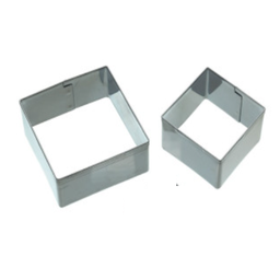 [107.873.72155] Conj. 2 Aros Inox De Empratar Quadrados 6 E 8Cm Alt. 4,5Cm  
