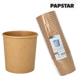 [107.881.88910] 25 Tigelas De Sopa Cartão Redondo 760Ml Ø11,5X11Cm Castanho 