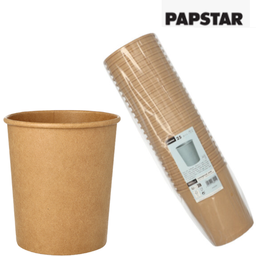 [107.881.88911] 25 Tigelas De Sopa Cartão Redondo 940Ml Ø11,5X13Cm Castanho 