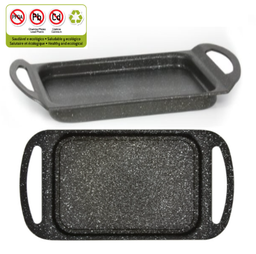 [107.900.023-46] Tabuleiro Grill Liso Aluminio Granitado Todo Calor 45X25,7Cm