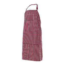 [088.PIMENTON.51] Avental C/Peito Grená Riscas Brancas 2 Bolsos 74,5X96,5Cm Tu