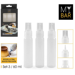 [880.BQ01013177553] Conjunto De 3 Dispensadores De Molho 60Ml Mybar             