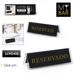 [880.BQ07021777407] Placa Acrilica Reservado 12X4Cm Mybar                       