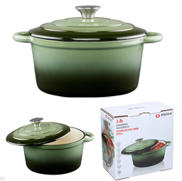 [107.640.29039] Caçarola Ferro Fundido Esmaltada Verde 3,8Lts Ø24X11,8Cm    