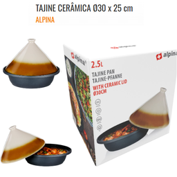 [107.640.78996] Tajine Ceramica Ø30X25Cm Para Todo O Calor Alpina           