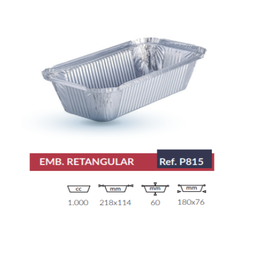 [107.468.P815] Embalagem Aluminio 1000Cc P815  218X76X60Mm Pack 100 Unid   