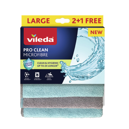 [107.640.58020] Pano Pro Clean Microfibre 2+1  34X30Cm C/Enzimas Vileda     