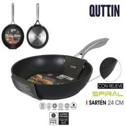 [880.QT-878SP024] Frigideira Aluminio Todo Calor 24Cm Spiral Quttin           