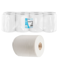 [969.264.19] 8 Rolos Seca-Mãos 2 Folhas 150M Ø19,5X20Cm Branco           