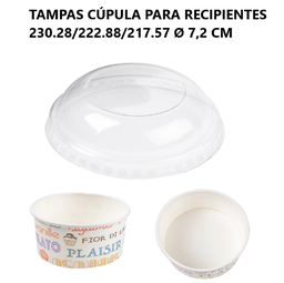 [107.205.27] Tampa Cupula P/Vasilha 230.28/222.88/217.57 Ø7,2Cm 100 Unid 
