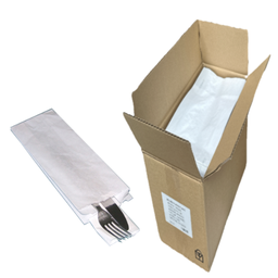 [965.RTALHER1000] Saqueta Branca Para Talher  (8+7)X28Cm  1000 Unid.          