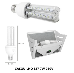 [P01.758.08300150] Lampada Uva Led 15Wl 3 Casquilho E27 7We 100-240V           