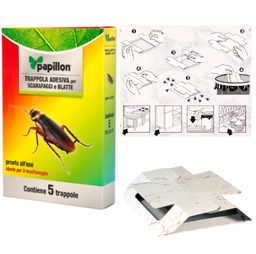 [107.758.14040145] Armadilha Para Baratas Adesiva 5 Cartões C/Isco Papillon    
