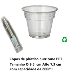 [107.881.86806] 50 Copos Hurricane, Pet 0,28 Lt Ø9,5X7,3Cm Transp. Papstar  