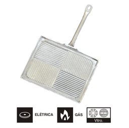 [107.697.65416] Grelhador Aluminio Canelado Refª 2 - 40X30Cm Pertos         