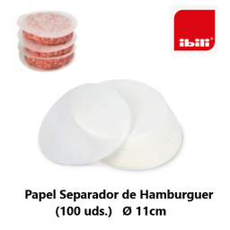 [107.676.690811] Papel Separador De Hamburguer Ø 11Cm  100 Unid. Ibili       