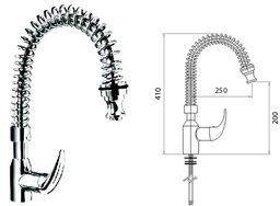 [AG1.0830273017] Misturadora Bancada Monofuro Cano Flex. Mola Rmt1           