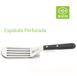 [107.511411219] Espatula Dobrada Perfurada 19Cm Cabo Pt  (Sico)             